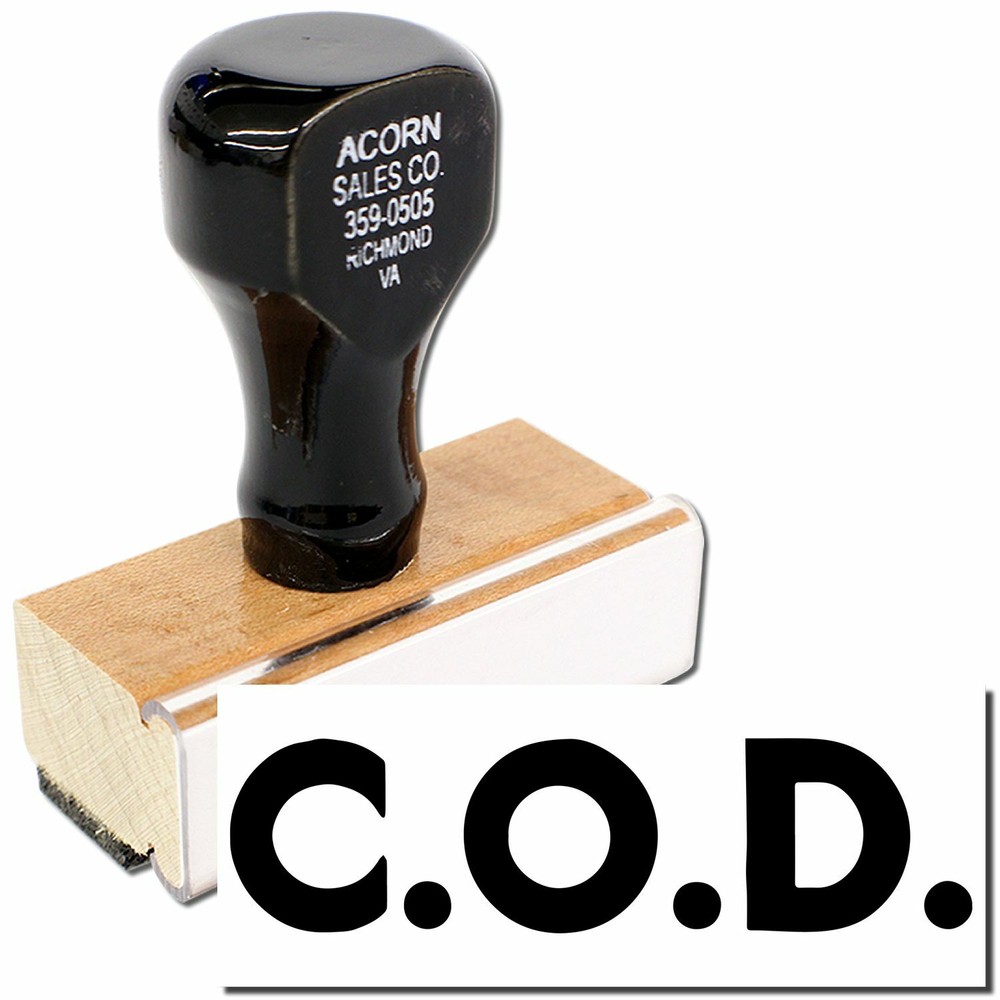 Bold COD Stamp Rubber Stamp Size 1/2" Tall x 1-1/2" Wide