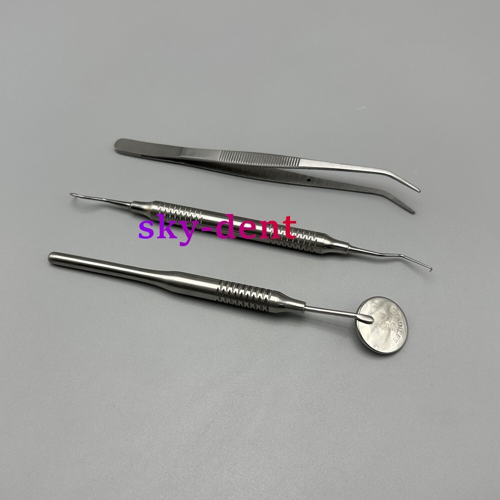 Basic Dental Instruments Stainless Steel Set Mouth Mirror Explorer College Plier