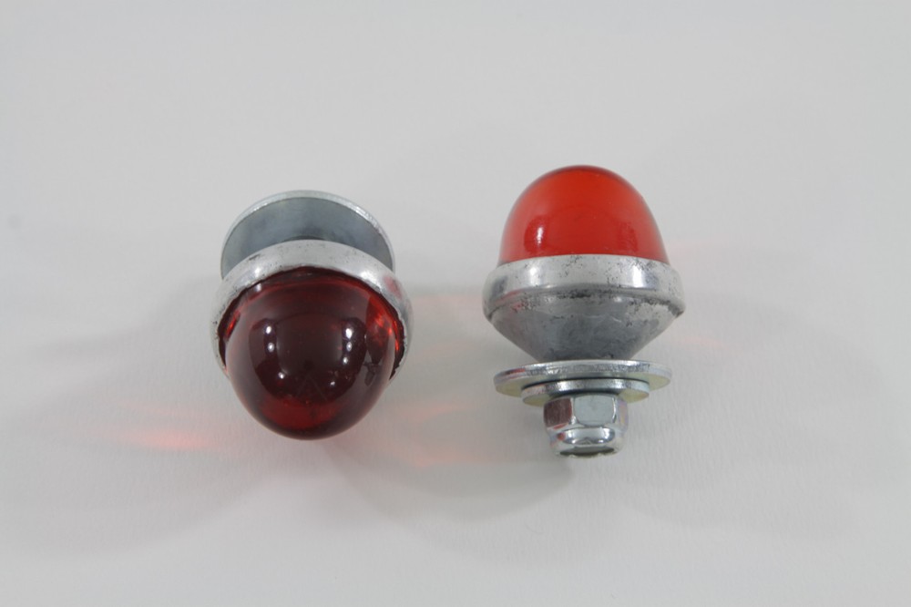 License Plate Reflector Set Red Chopper Springer Softail Rigid