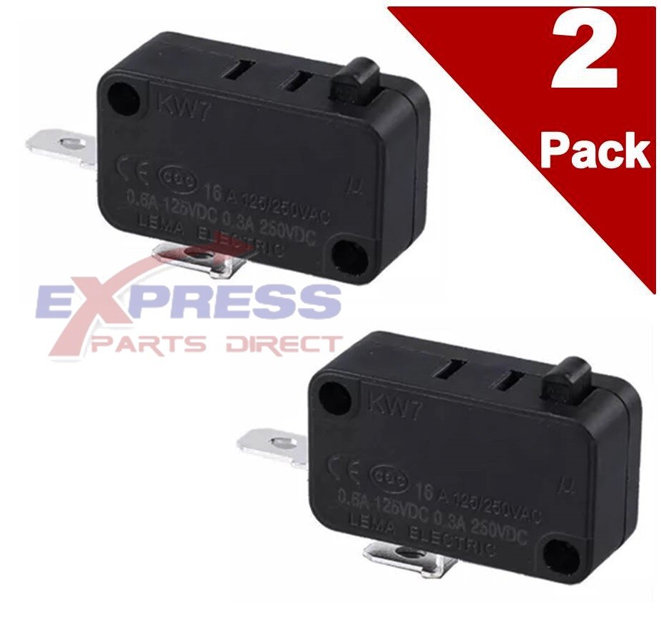 (2 Pack) EXP497 Micro Switch 16A 125/250VAC, 1/2 HP, Normally Open