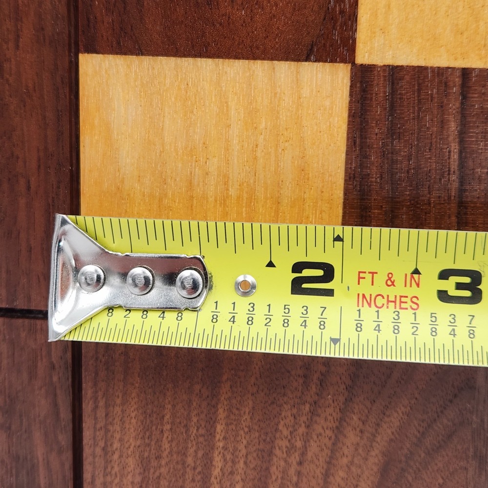 Vtg Drueke 21" Solid Walnut/Maple Chess Board 2" Squares Restored Two Sided 7lbs