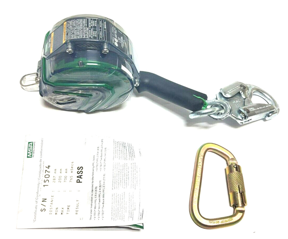 New MSA 63203-00A SRL 10' Cable with Snaphook and Carabiner