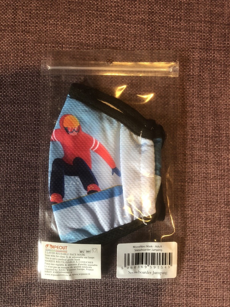 Snowboarder 2 layer reusable face mask
