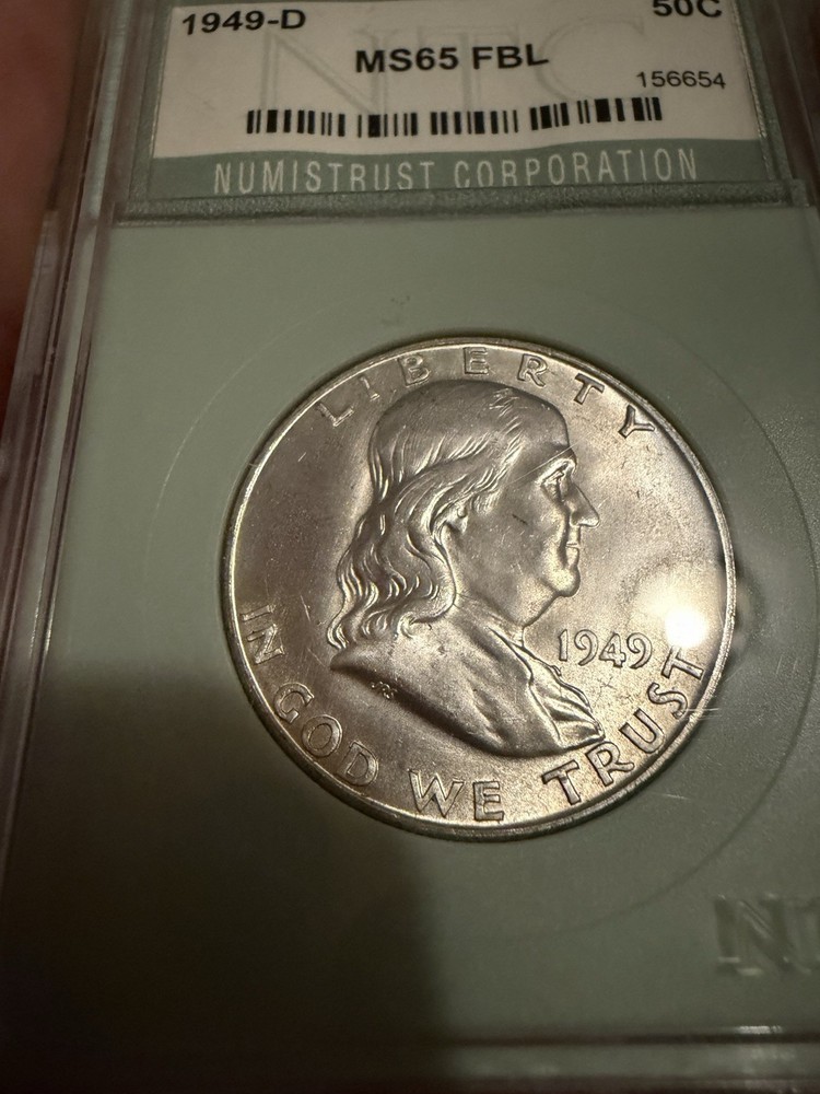 1949 D Franklin Half Dollar MS65 FBL
