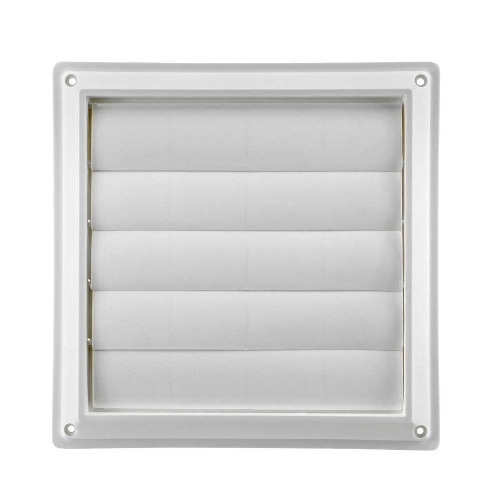 Lambro 363W White Plastic Louvered Vent 8 inch