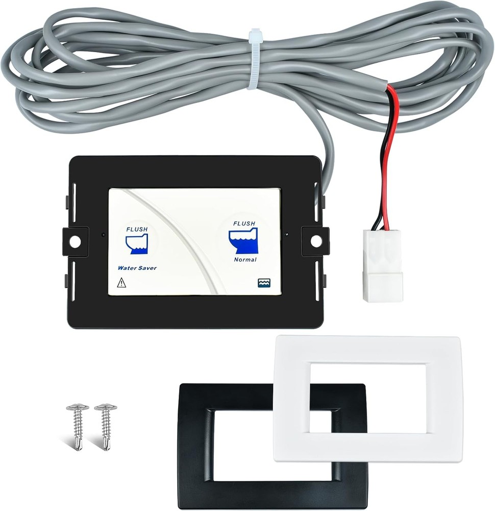 Wall Switch 36387 for Thetford Tecma Silence Plus Toilet with White Black Frame