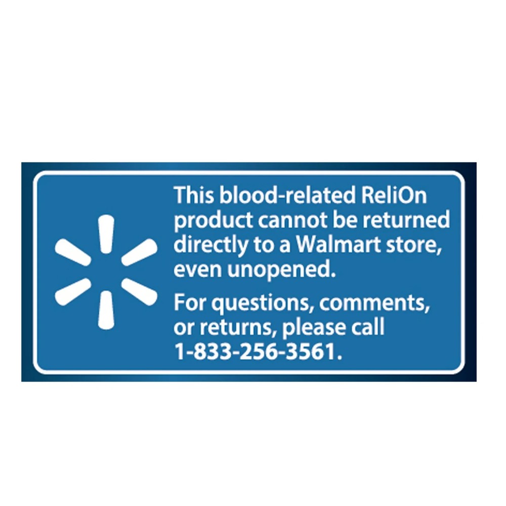 ReliOn Premier Blood Glucose Test Strips 100 Ct No Coding for Meters