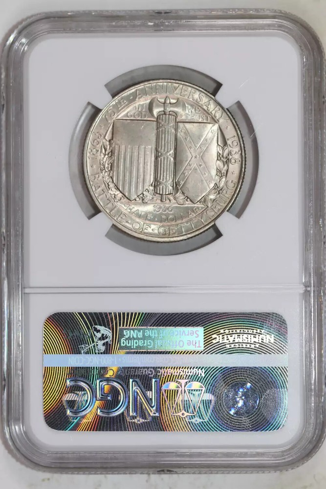 1936 GETTYSBURG SILVER COMMEMORATIVE HALF DOLLAR NGC MS65 CAC!