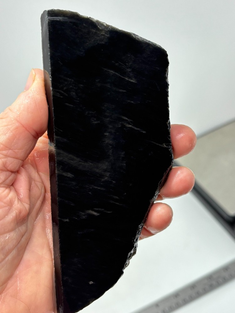 Obsidian Slab w Silver Sheen Lapidary Cabbing Knapping Combo Shipping Available