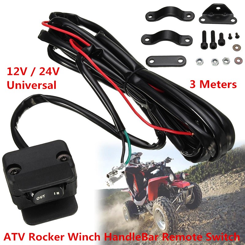 3M ATV Car Winch Rocker Switch Handlebar Control Line Tool For Warn Accessories