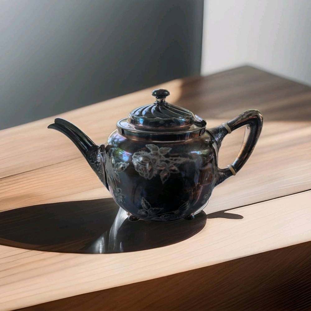 Vintage Reed & Barton Silver-Plated Tilting Teapot, Pattern #3184 - Circa 1957