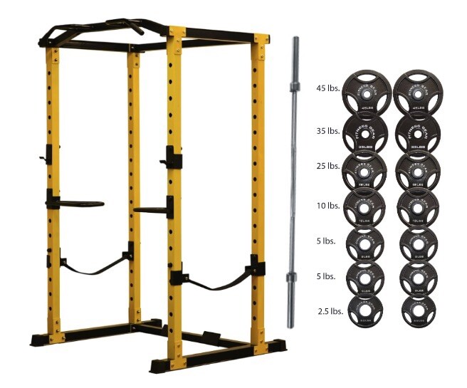 Power Cage + Barbell and 300lbs