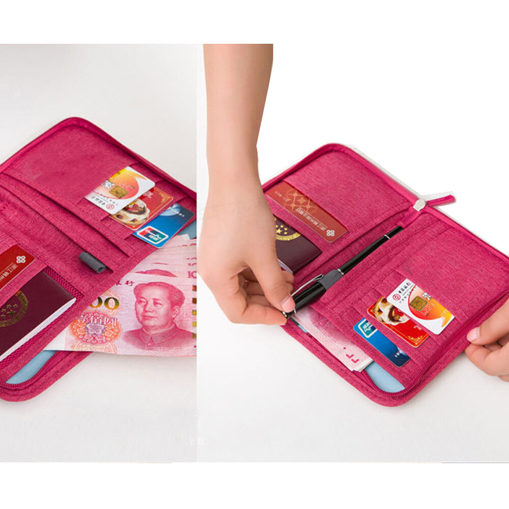 Travel Passport Holder Multi-function Document Package Multiple Card Wallet US