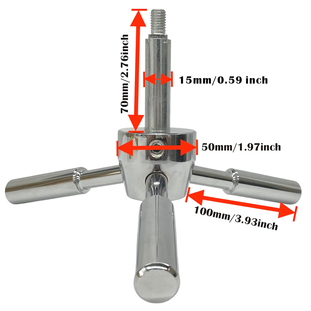 Round Shaft 3 Spoke Gun Safe Handle Replacement With Chrome Finish Safe Handle
