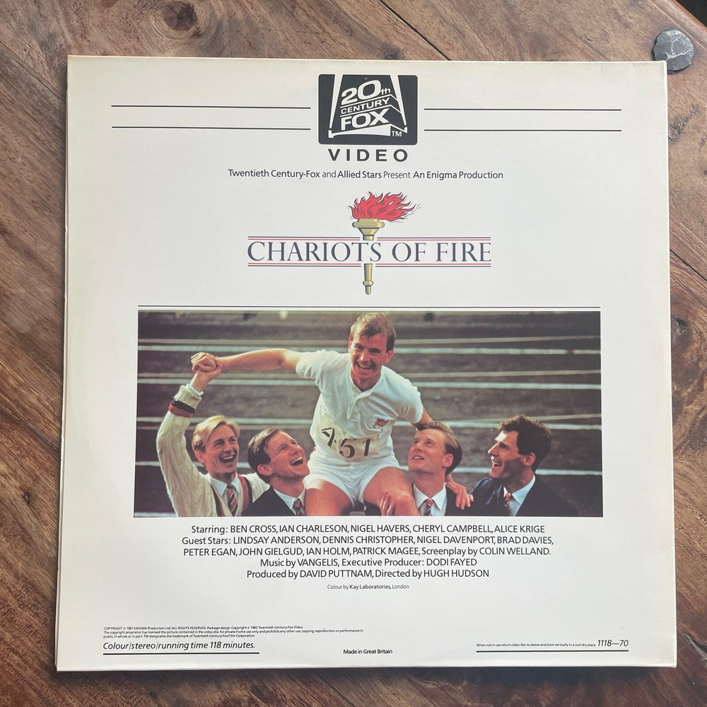 CHARIOTS OF FIRE EX+/EX+ LASERDISC (TWO DISCS)