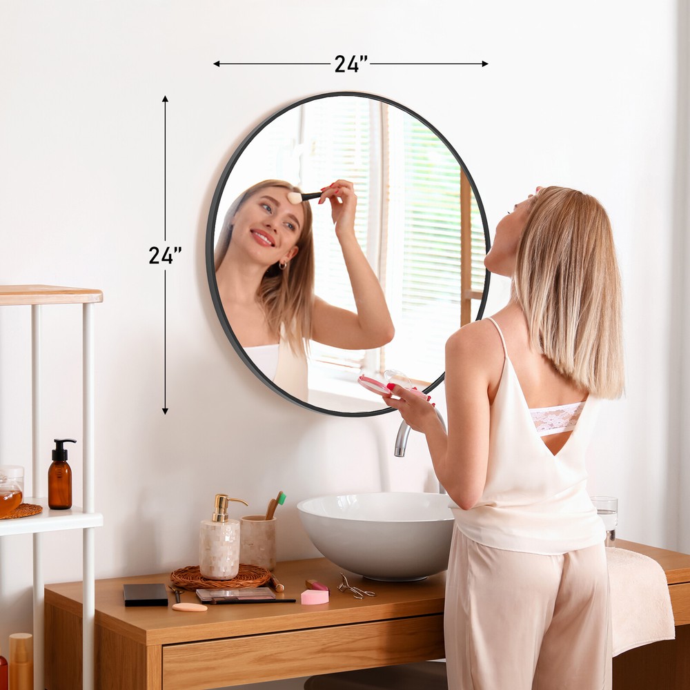 20"/24"/30" Bathroom Round Framed Wall Mirror Circular Mirrors