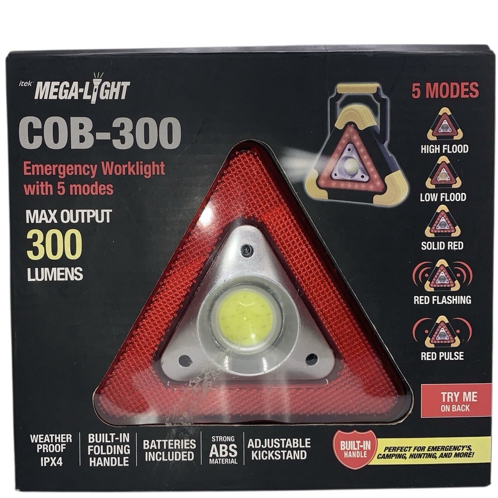 Mega Light COB 300 Emergency Worklight With 5 Modes 180 Rotate Max Output 300