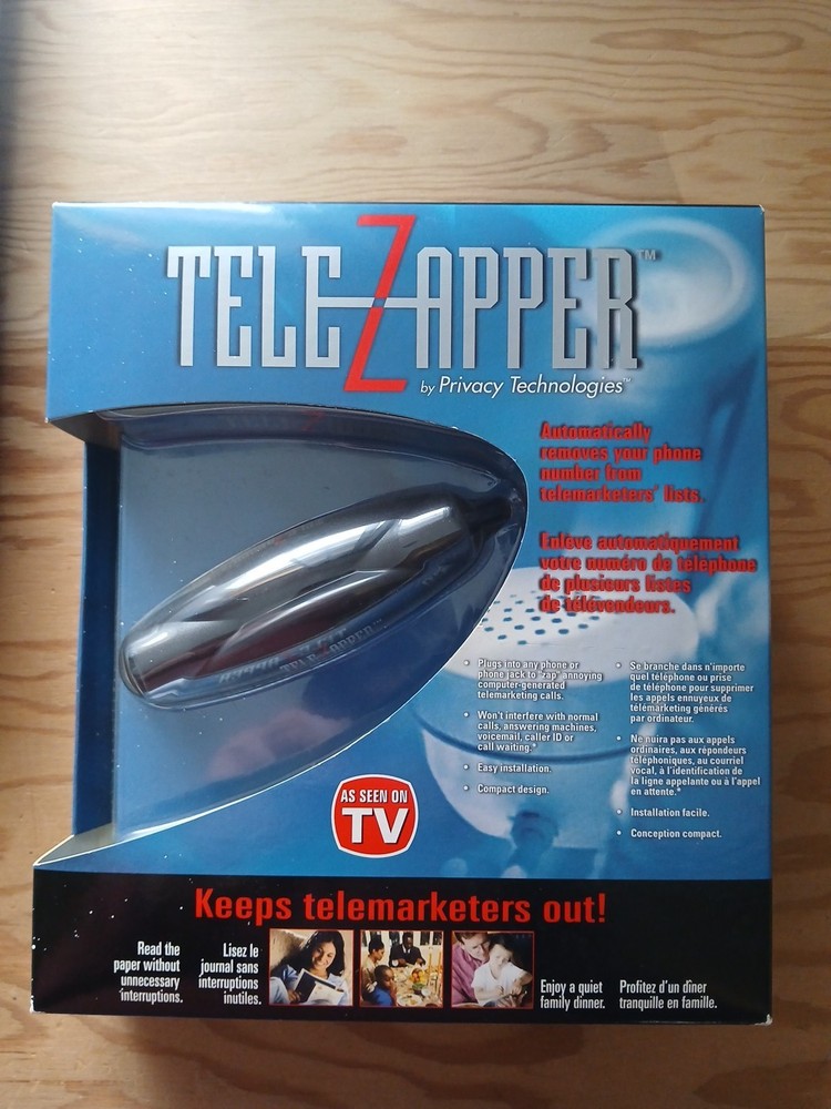 TeleZapper By Privacy Technologies Accessory Designed to Reduce Telemarketing...