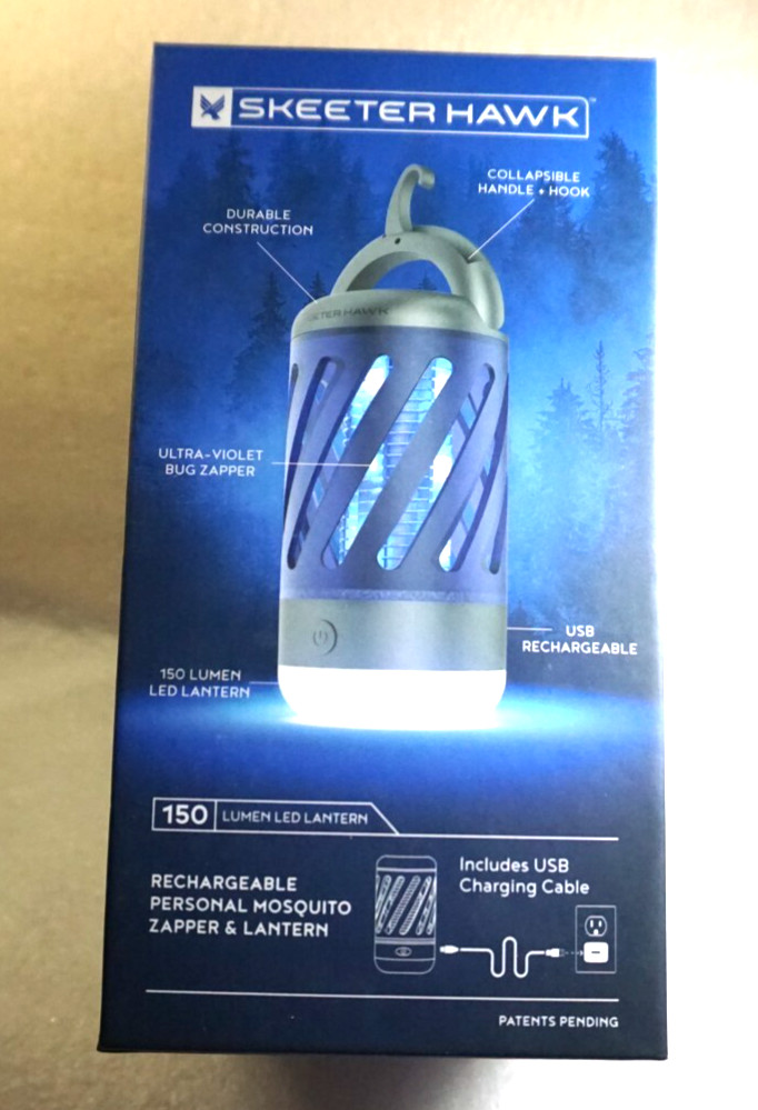 Skeeter Hawk Rechargeable Personal Mosquito Zapper & Lantern Fly UV Light USB