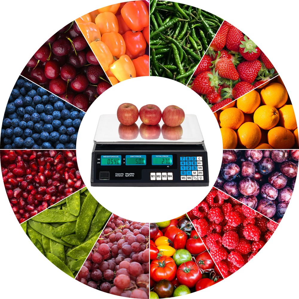Scale Commercial Digital Price Computing LCD Display Food Fruit Vegetable Black