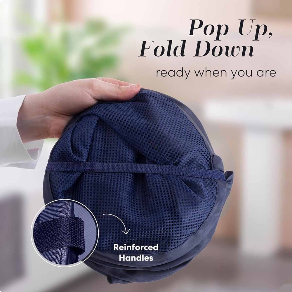 4PCS Collapsible Pop up Laundry Bag Foldable Hamper Large Mesh Clothes