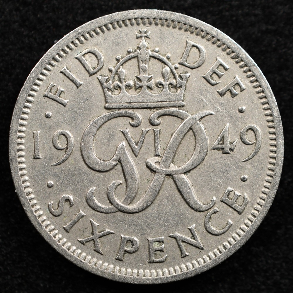 Great Britain 6 Pence 1949, Coin, Inv#F101