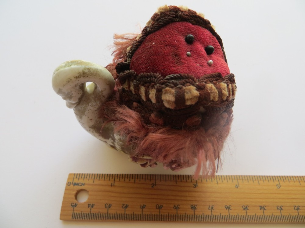 Antique Ceramic Swan Pincushion-with braid & extra antique pins