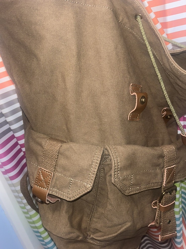 Gootium Thick Canvas Cinch Rucksack Backpack