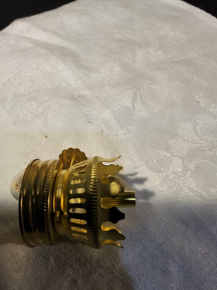 NOS Solid Brass Miniature Burner Screw on Collar With New Round Wick
