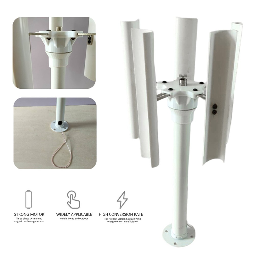 3-Phase Vertical Axis Breeze Wind Turbine Model Permanent Magnet Generator PMSG