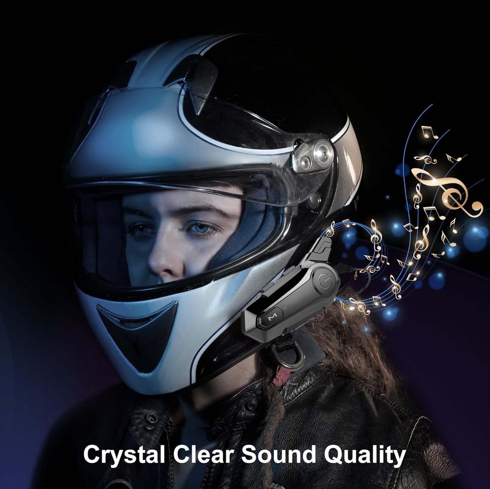 Motorcycle Bluetooth Headset 2-Pack: Waterproof & Noise Cancelling, 400M Range