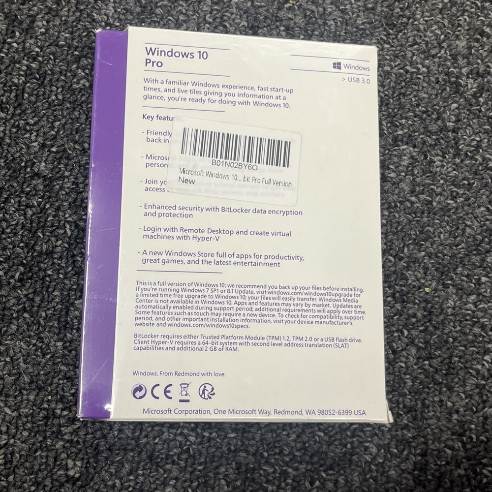 Windows 10 Professional 32/64 - Bit USB Flash Drive (Full Version) New/ Sealed