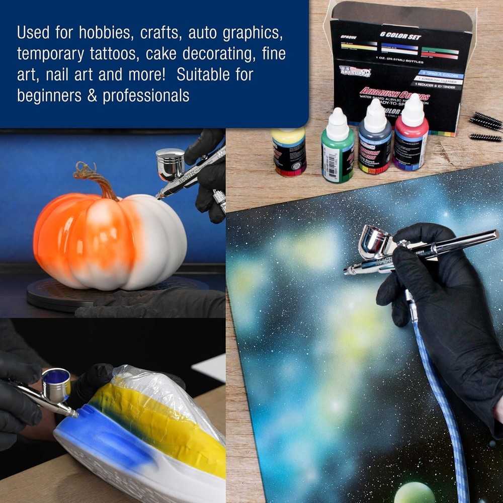 Professional Airbrushing Kit with 3 Airbrushes