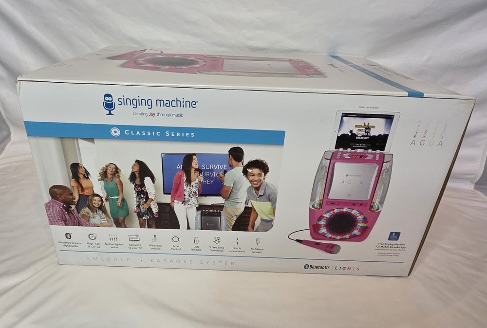 Agua Bluetooth Karaoke Machine w/ Microphone – Singing Speaker System Portable