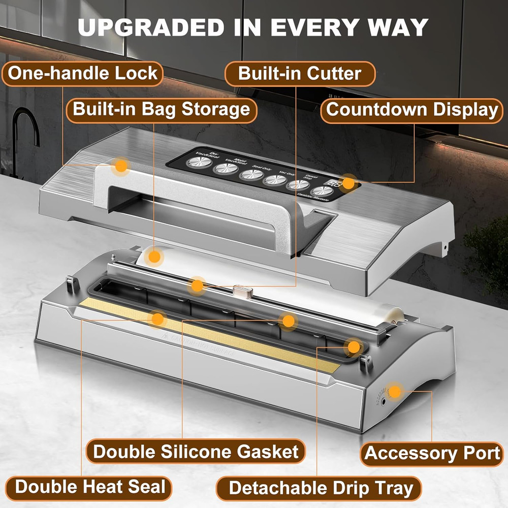 Precision Food Vacuum Sealer Machine, Fully Automatic Vacuum Sealing System, Co