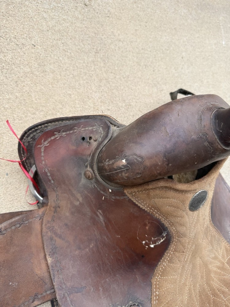 BILLY COOK SADDLE VINTAGE HORSE LEATHER - Unknown size (read Description)