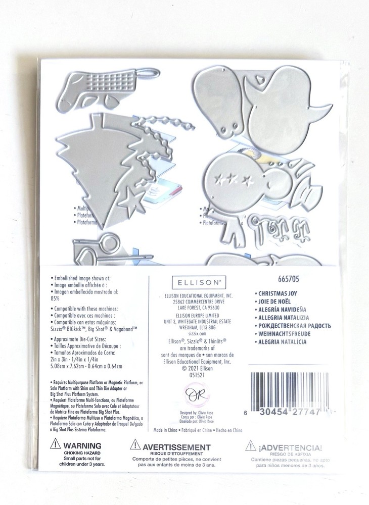 Sizzix Thinlits CHRISTMAS JOY Die Set - 665705 - NEW - 11 Dies - Oliva Rose