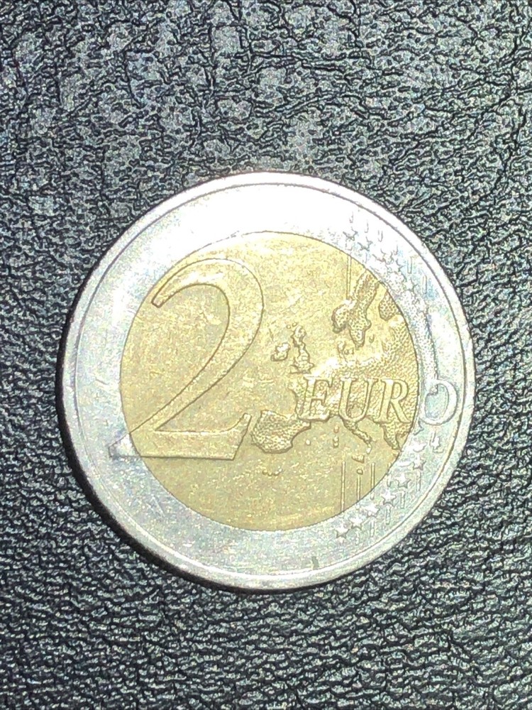 Germany 2014 F Error, 2 Euro coin, eagle, misprinting with eccentricity errors