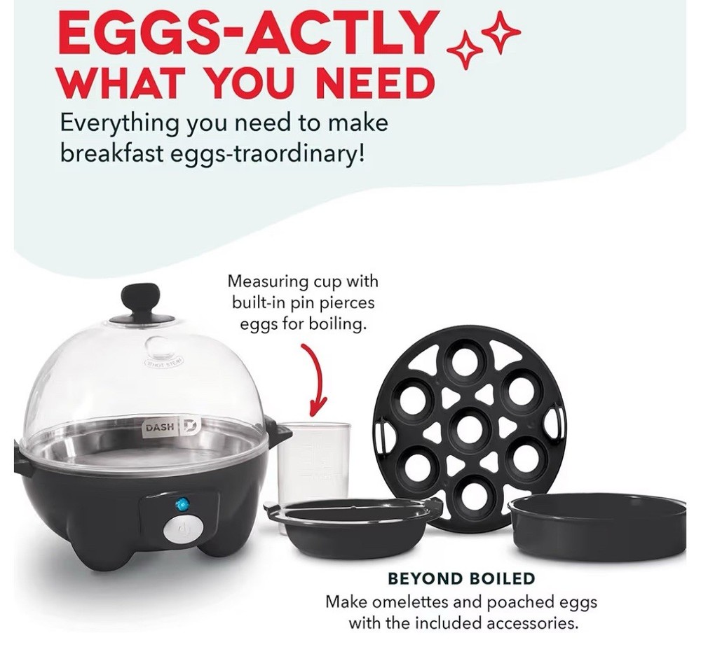 DASH Rapid Egg Cooker: 7 Egg Capacity Electric Egg Cooker for Hard Boiled Eggs,