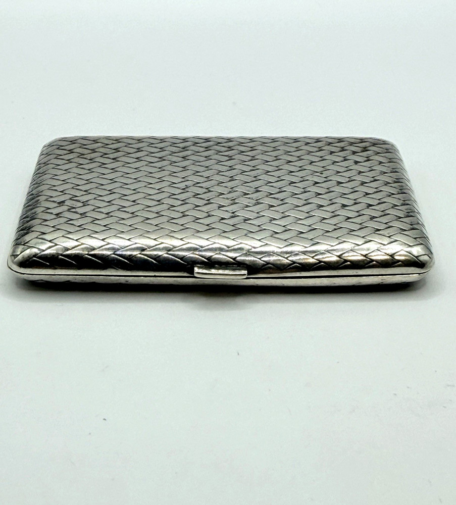 Antique Danish 830S Silver ELW Cigarette Box Case E L Weimann