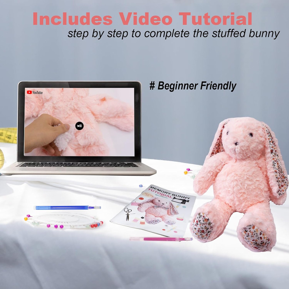 18 Inch Memory Bunny Patterns Templates for Sewing with Instruction, Beginners F