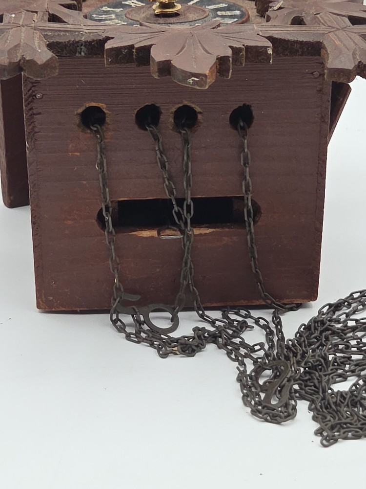 VINTAGE 3 LEAF BLACK FOREST CUCKOO CLOCK HOUSE