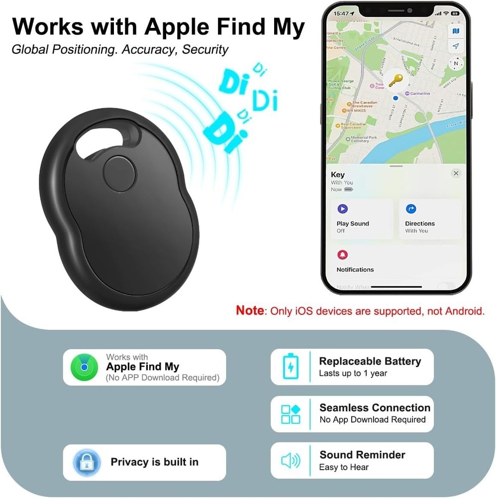 Air Tracker Tags-4 Pack [Apple MFi Certified] - Smart Bluetooth Tracker Tags