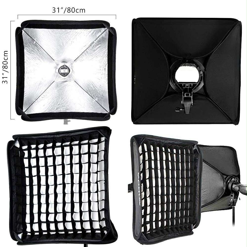 Bundle: Boom Stand + Softbox + CFL Bulb + Continuous Light Kit for Studio.