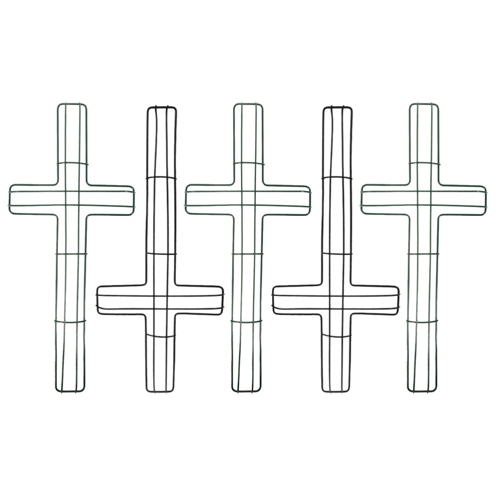 5 Pcs Wreath Macrame Ring Easter Door Cross Shaped Frame Wire Rings