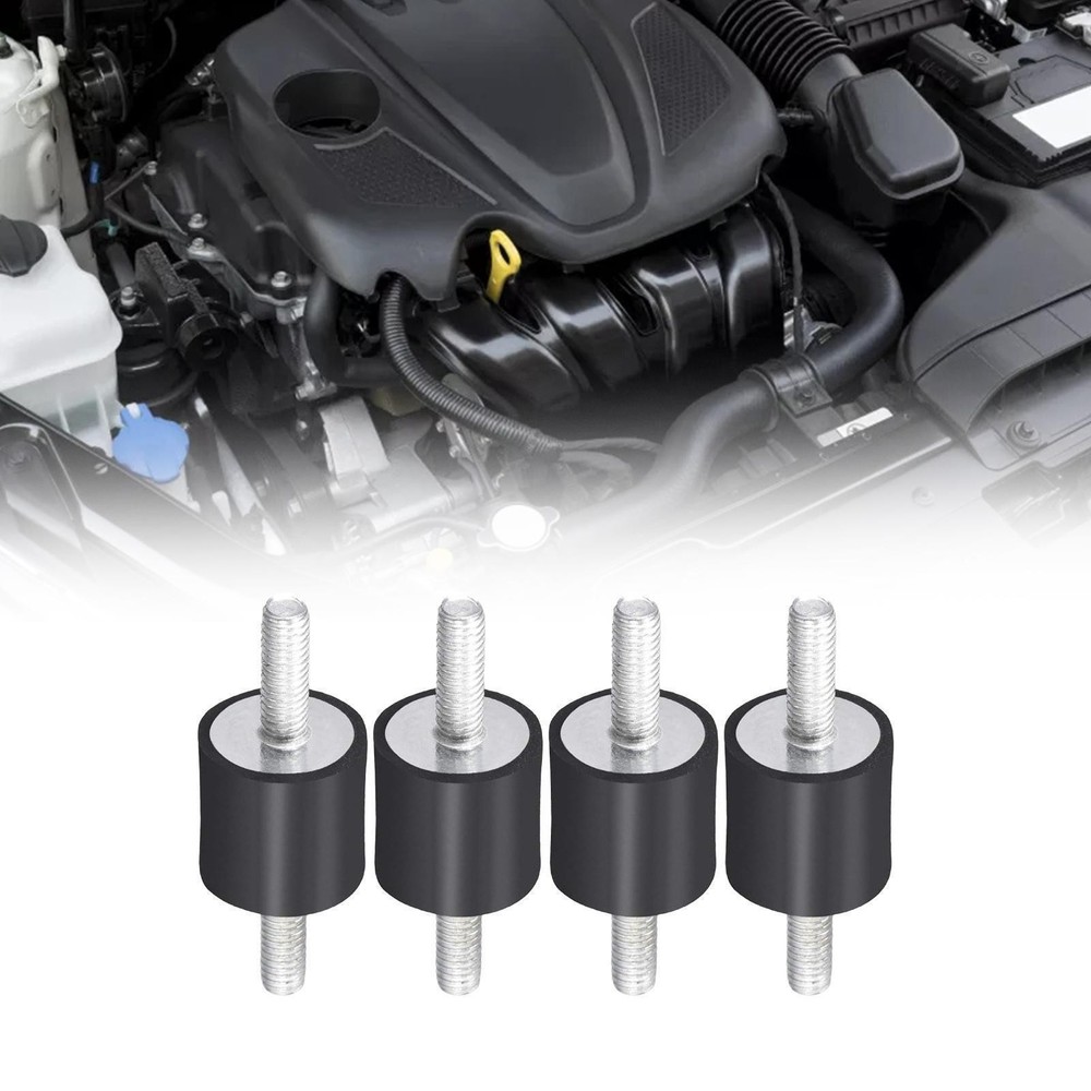 4 Pieces Rubber Studs Shock Absorber Rubber Mounts M5 with Double Screw Studs