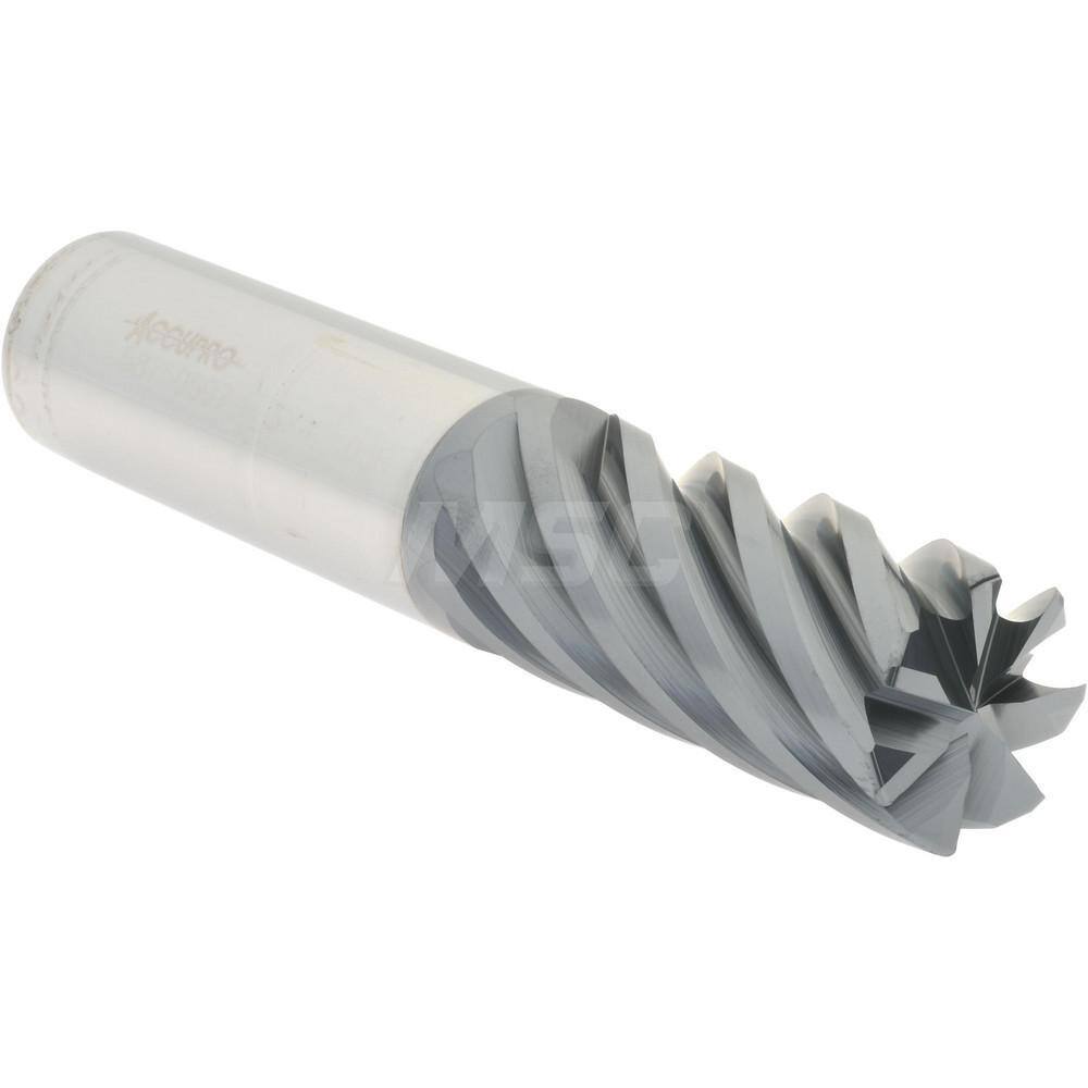 Accupro 3/4" Diam 7 Flute Single End Solid Carbide 0.03" Corner Radius End Mi...