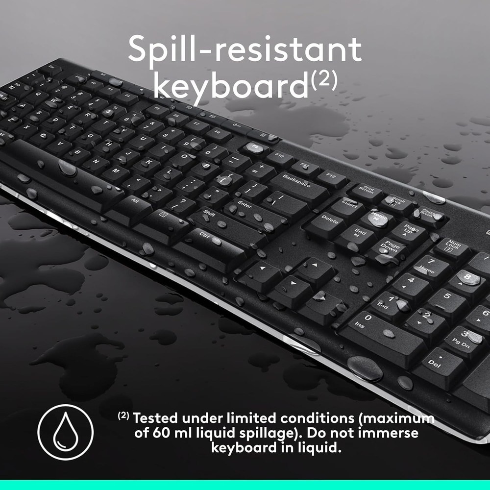 Logitech MK270 Wireless Keyboard & Mouse Combo for Windows / ChromeOS - Black