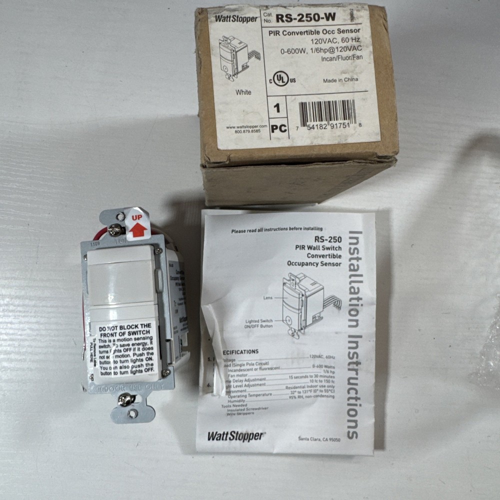WattStopper RS-250-W PIR Convertible Occupancy Sensor NEW