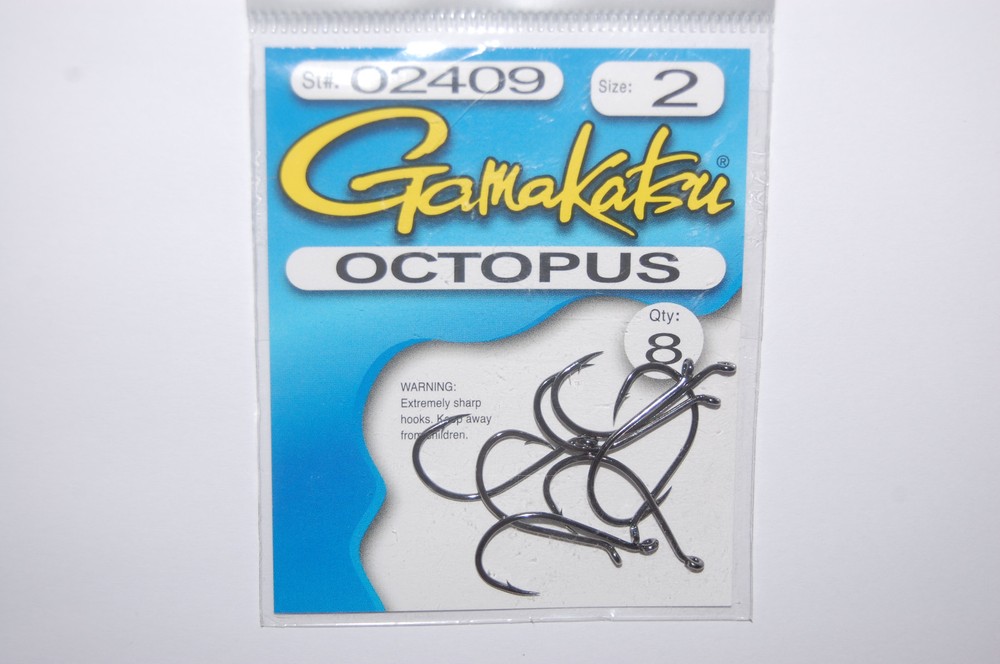 gamakatsu octopus hook size 2 8 per pack # 02409 hooks